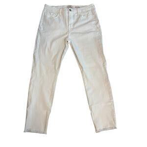 JEN7 BY 7 FOR ALL MANKIND WHITE CROPPED SKINNY JEANS SIZE 10